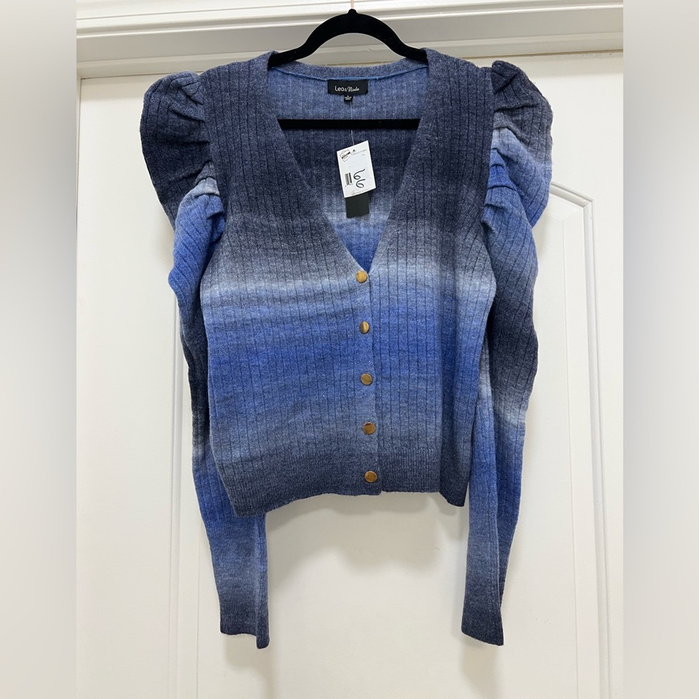 NWT Lea & Viola Puff Shoulder Cardigan